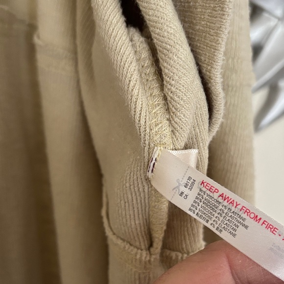 Free People Beach Ladies Light Tan/Green Long Cardigan-S - Picture 5 of 11